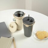 トート ストロー付 2 Way タンブラー 570ml 2本セット アイボリー&チャコールグレー