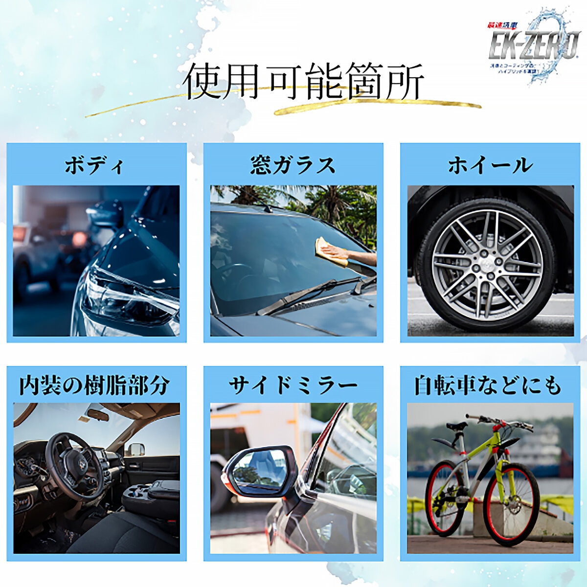 EK-ZERO 最速洗車 水なし洗車＆コーティング 500ml クロスセット