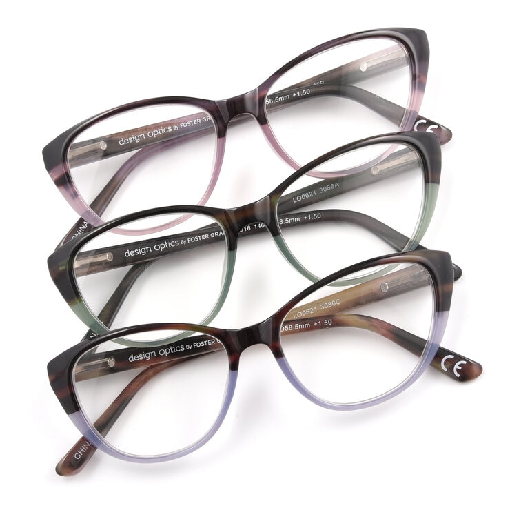 Design Optics® by Foster Grant "OLIVIA"/"LAYNA" リーディンググラス 1.25 3着セット Design Optics® by Foster Grant "OLIVIA"/"LAYNA" リーディンググラス 1.25 3着セット