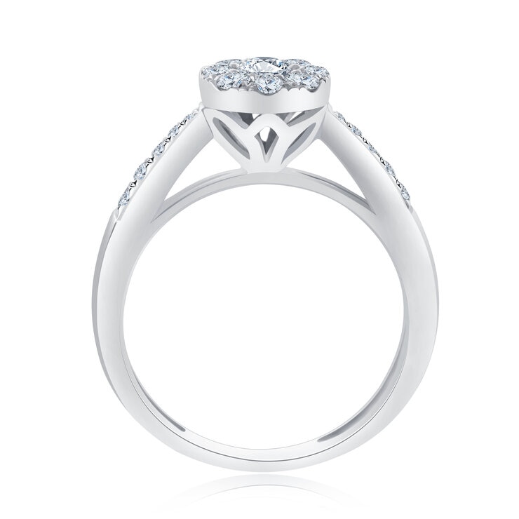 18K ホワイトゴールド 0.56カラット ラウンドカット ダイヤモンド リング 18K ホワイトゴールド 0.56カラット ラウンドカット ダイヤモンド リング