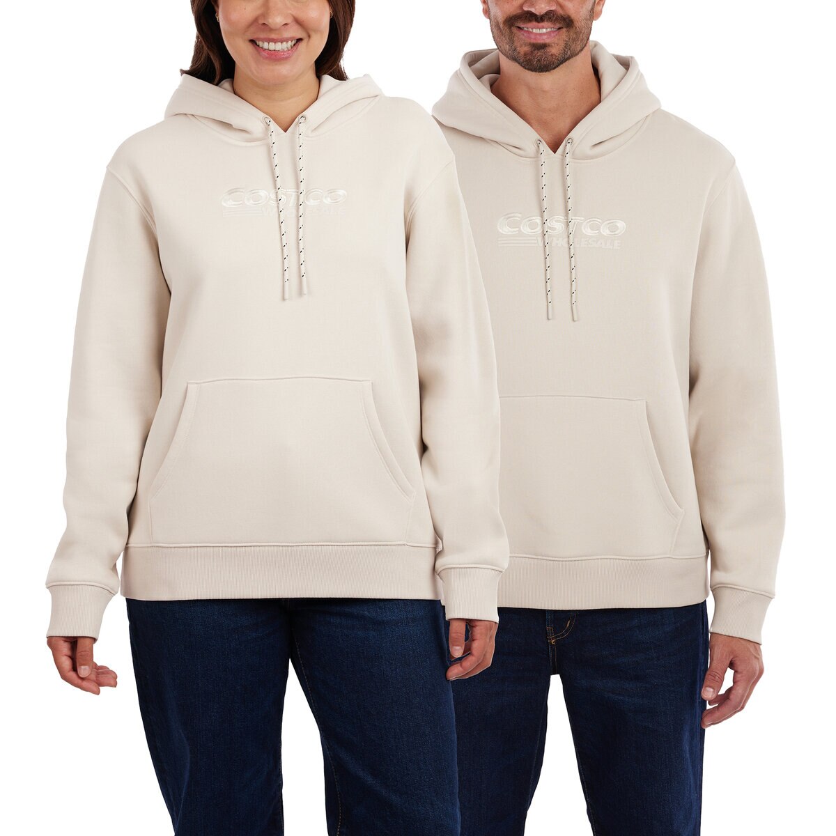 カークランドシグネチャー ユニセックス ロゴ パーカー クリーム M/L