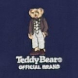 テディーベア メンズ 長袖 Tシャツ / グリーン＋ネイビー / L