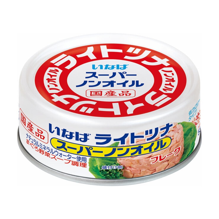 いなば食品 国産ライトツナスーパーノンオイル 70g x 12缶パック