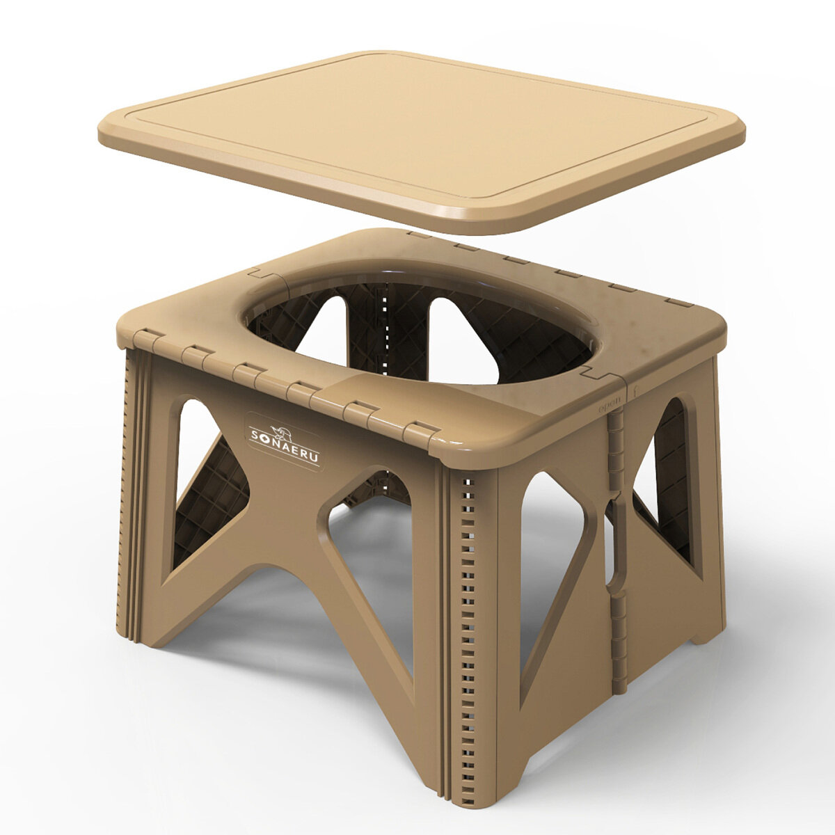 パイクスピーク ソナエル 救急トイレステップスツールセットMサイズ凝固剤・排泄袋付き サンドカーキ