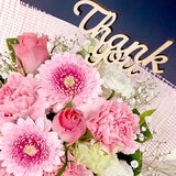Thank you ギフト フラワーアレンジメント ピンク