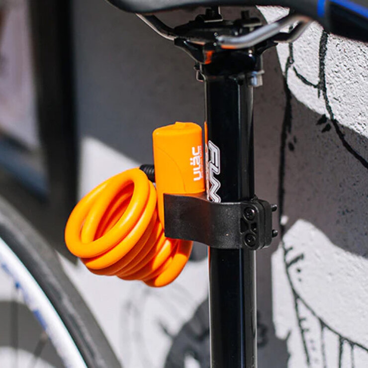 ユーラック BAUHAUS ディンプルキー付き ワイヤーロック オレンジ