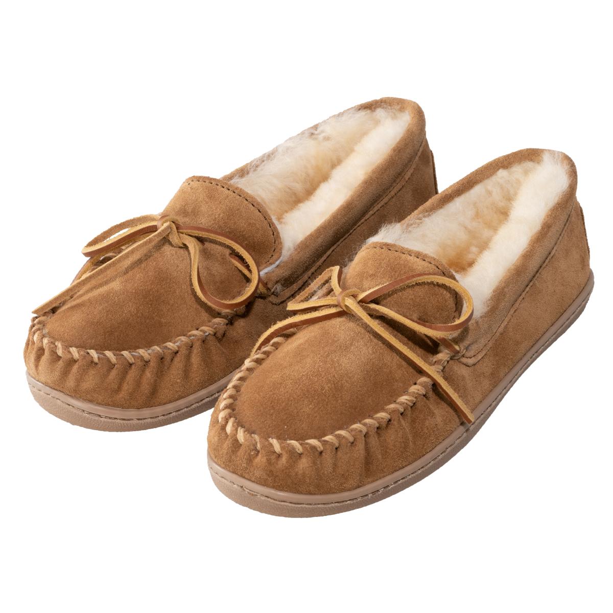 ミネトンカ レディース モカシン シープスキン ハードソール ゴールデンタン 25.0 cm