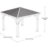 Yardistry 12x12 フィート (3.6 x 3.6m) ウッドガゼボ アルミ製屋根