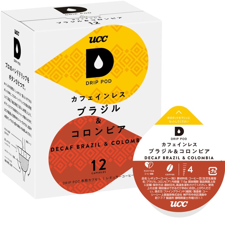 UCC DRIP POD カフェインレスコーヒー 12カプセル入