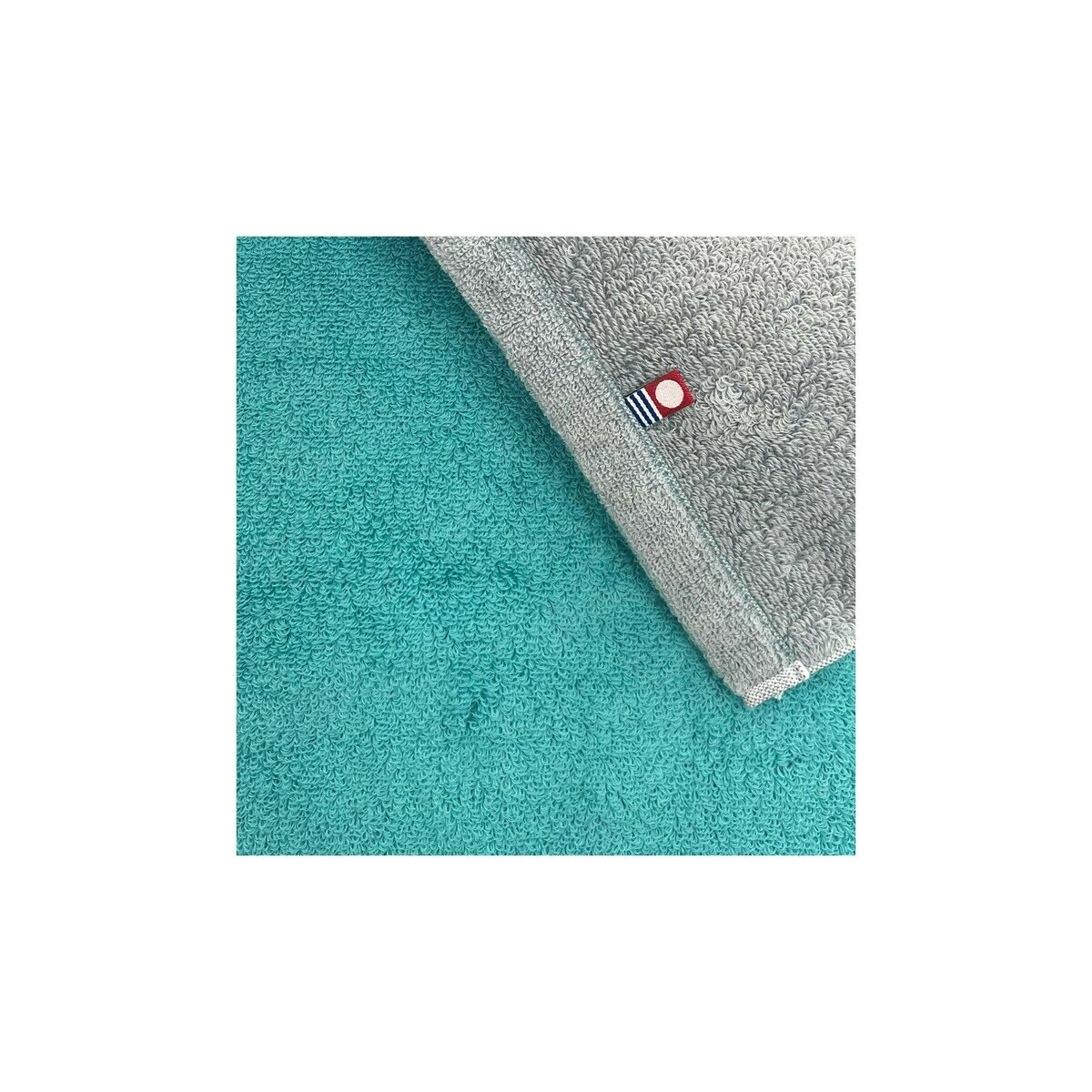 DAIRY PRAIRIE リバーシブル バスタオル 70cm x 130cm 1枚組 グレー/ターコイズ