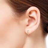 14K ホワイトゴールド 0.29カラット ダイヤモンド / シトリン Jフープピアス
