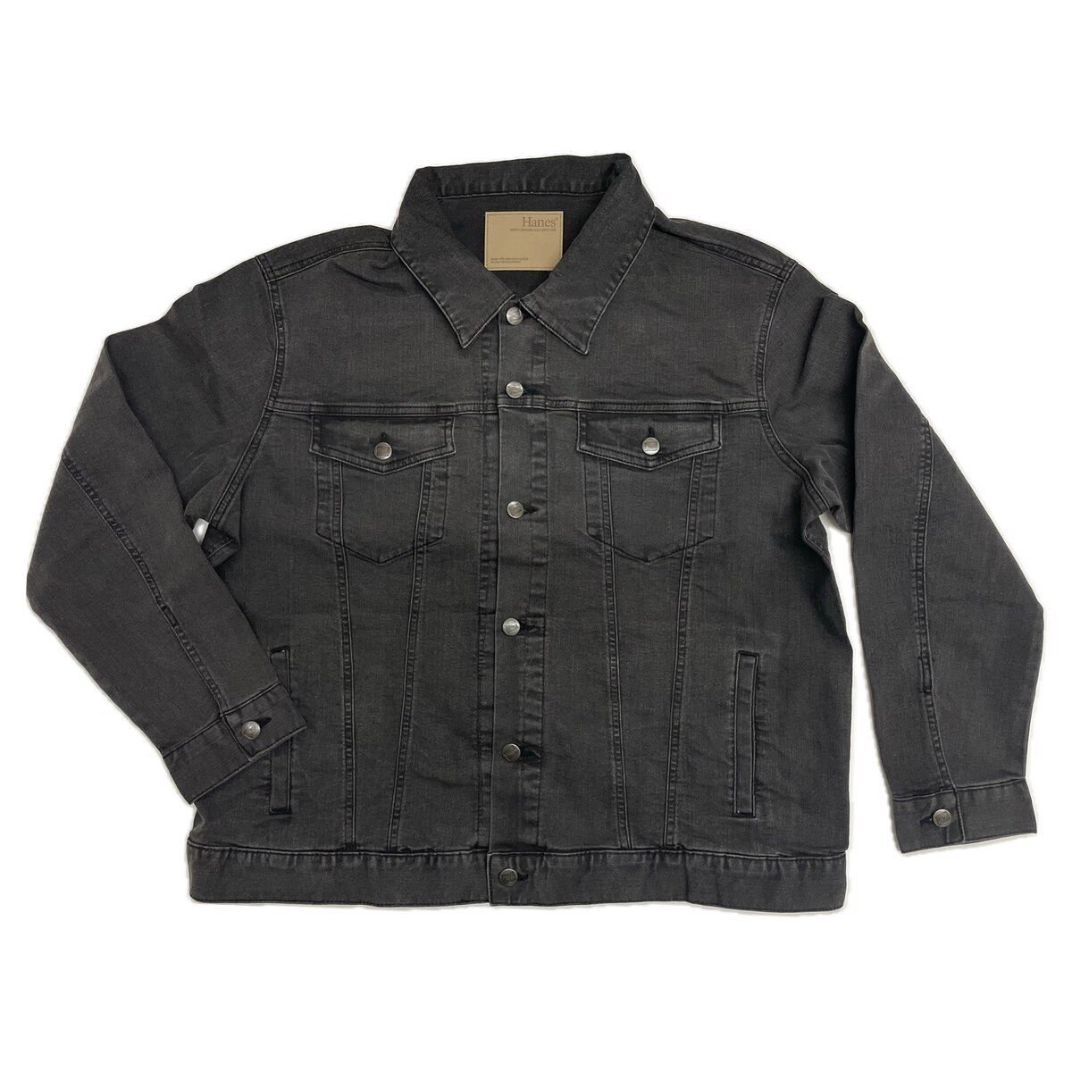 ヘインズ BIG SIZE ストレッチデニム Gジャン / ブラック / 2L