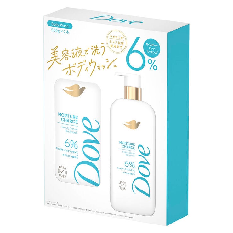 ダヴ ビューティーセラム ボディウォッシュ モイスチャーチャージ 500ml x 2本 美容液で洗うボディウォッシュ