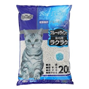 ワンニャン 紙の猫砂 ブルーDEサンド 20L