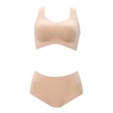 ウイング ハーフブラトップ＆ショーツセット 3枚入 ベージュ M
