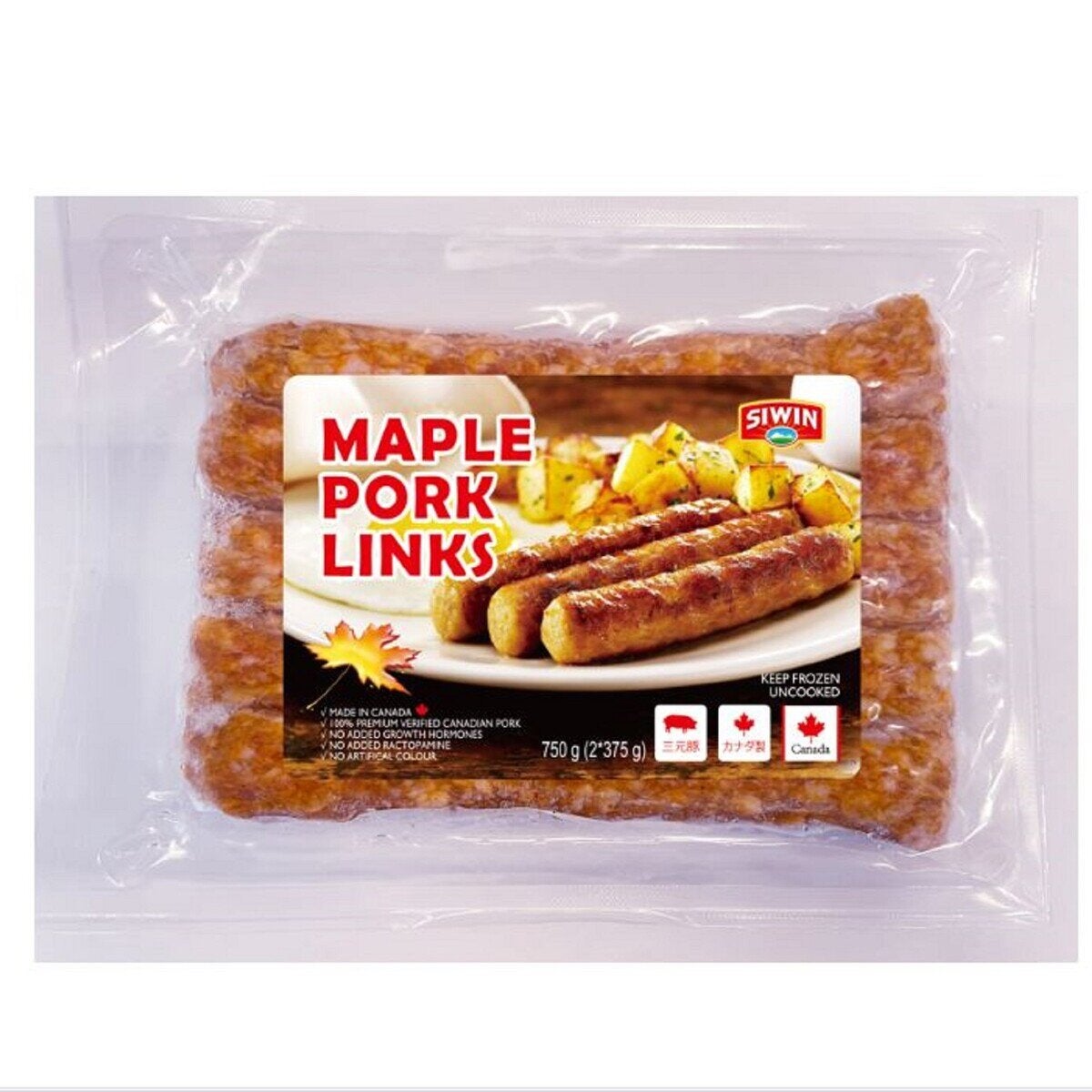 【冷凍】SIWIN ポークソーセージリンクス メープルシロップ味 750g 【冷凍】SIWIN ポークソーセージリンクス メープルシロップ味 750g