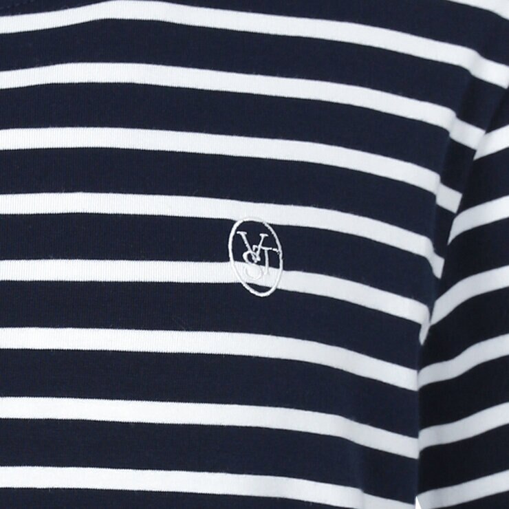 ビジット イン ニューヨーク ストライプ 半袖Tシャツ ネイビー+ホワイトストライプ S