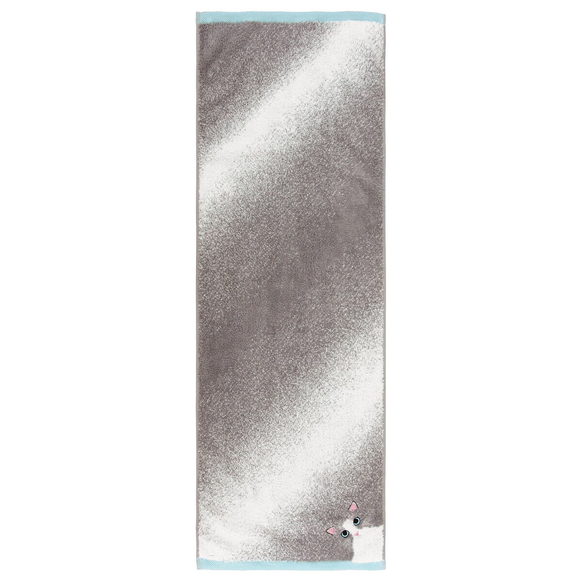 Uchinoko うちのニャンコ毛並ロングフェイスタオル 34cm x 100cm 3枚組 ハチワレ（ブルー）