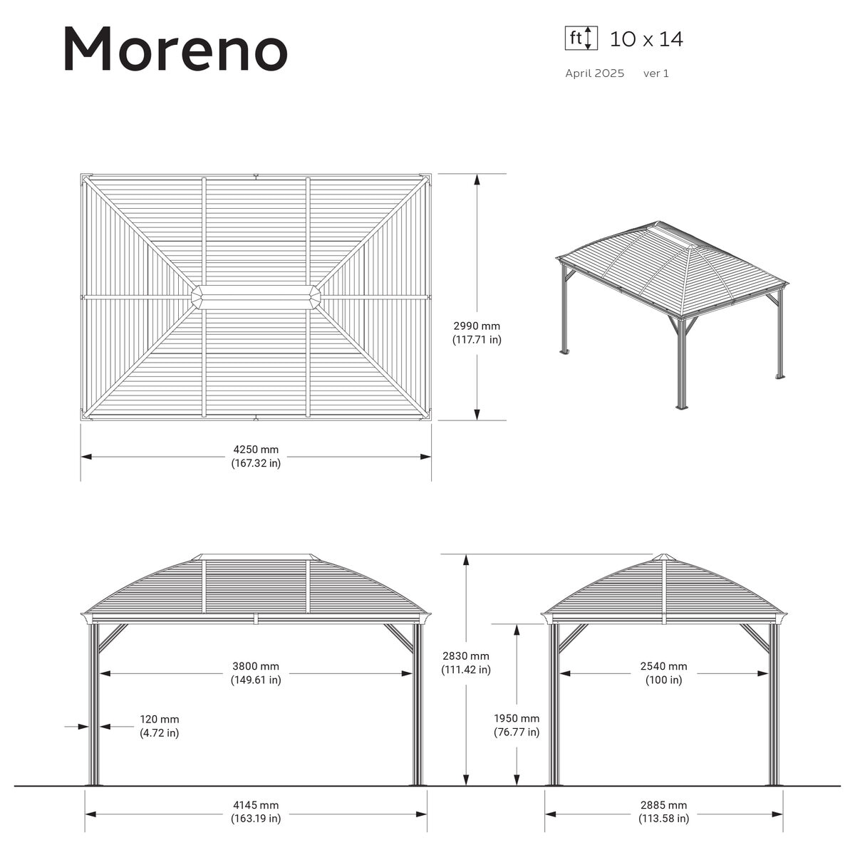 SOJAG モレノ サンシェルター 10 x 14フィート (3 x 4.2m)