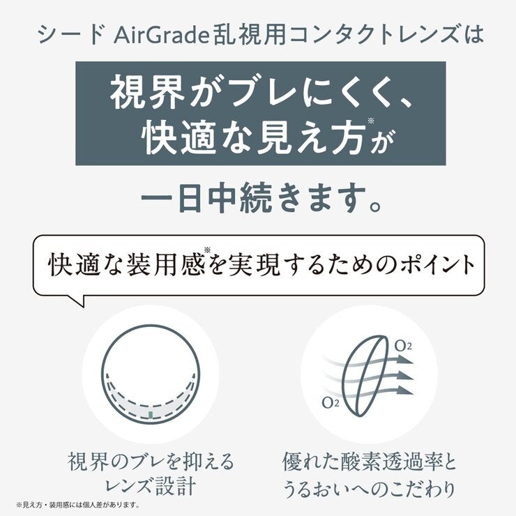 【処方指示書の提出が必要です】シード AirGrade 2week UV W-Moisture TORIC 【処方指示書の提出が必要です】シード AirGrade 2week UV W-Moisture TORIC