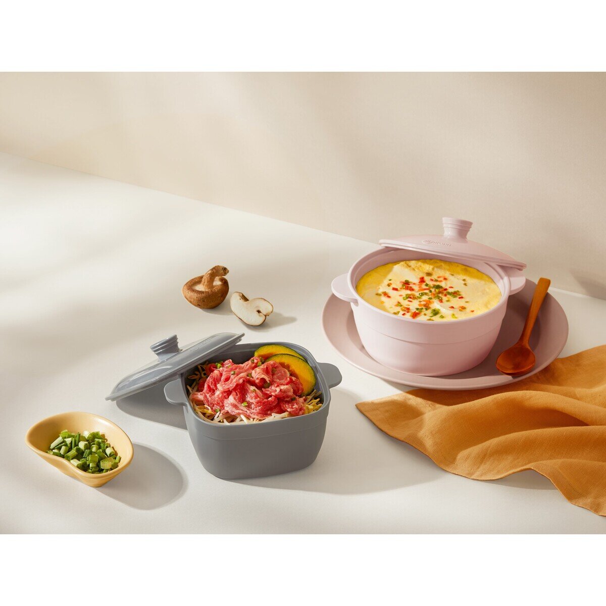 シリーマン 蓋つきシリコンスチーマー 2個