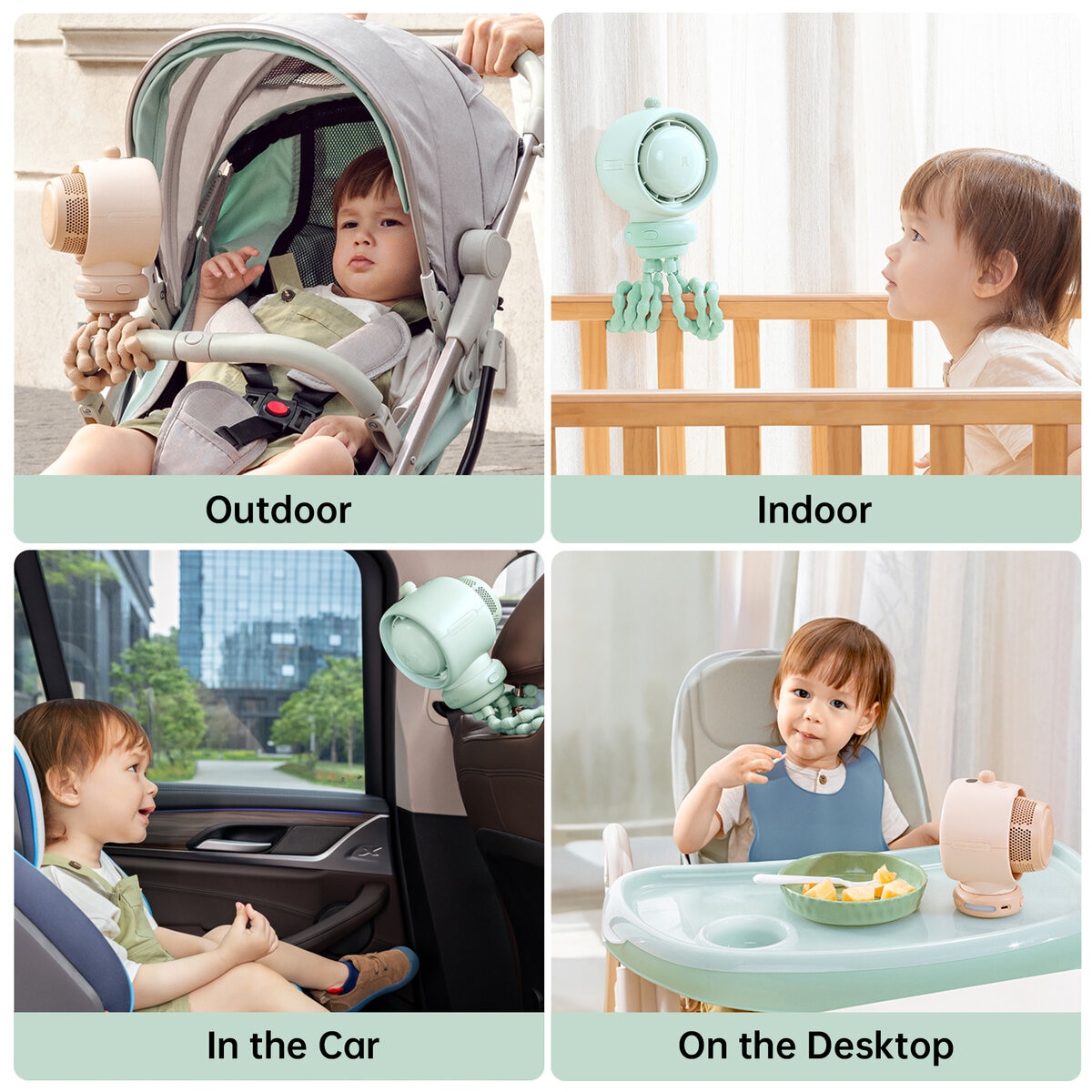 JisuLife ベビーファン Stroller Fan Life2 S ミントグリーン