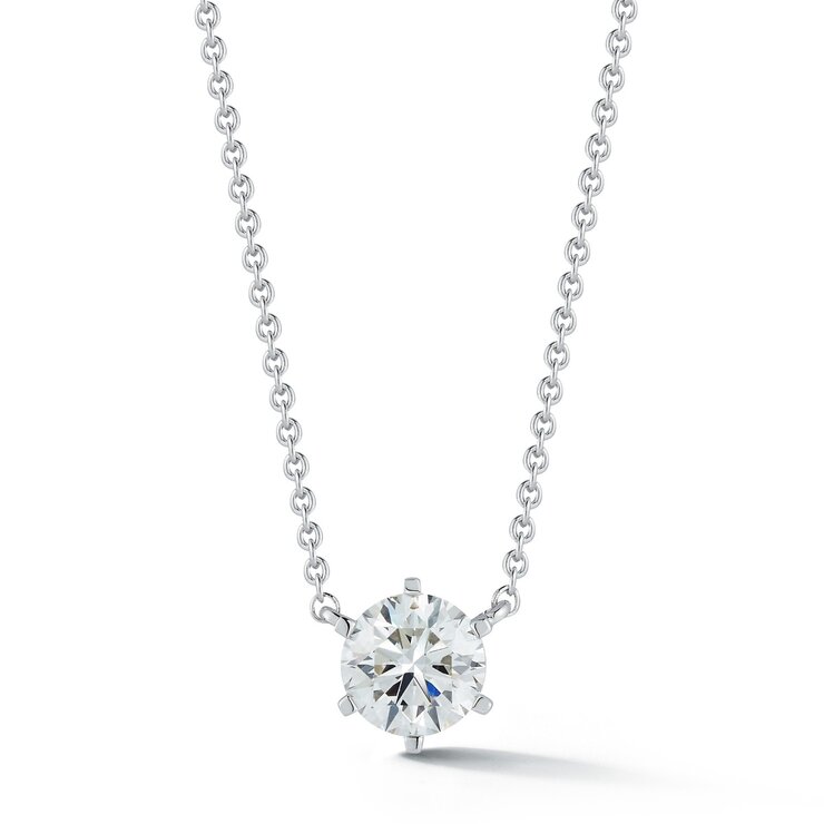 18K ホワイトゴールド 1カラット ソリティア ダイヤモンド ペンダント 18K ホワイトゴールド 1カラット ソリティア ダイヤモンド ペンダント