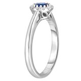 14K ホワイトゴールド 0.12カラット ダイヤモンド & サファイヤ リング