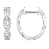 18K ホワイトゴールド 0.30カラット ダイヤモンド フープ ピアス