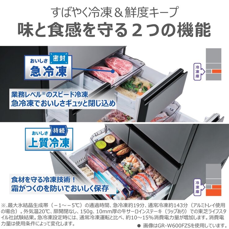 東芝 551L 冷蔵庫 GR-Y550FZ ZH | Costco Japan