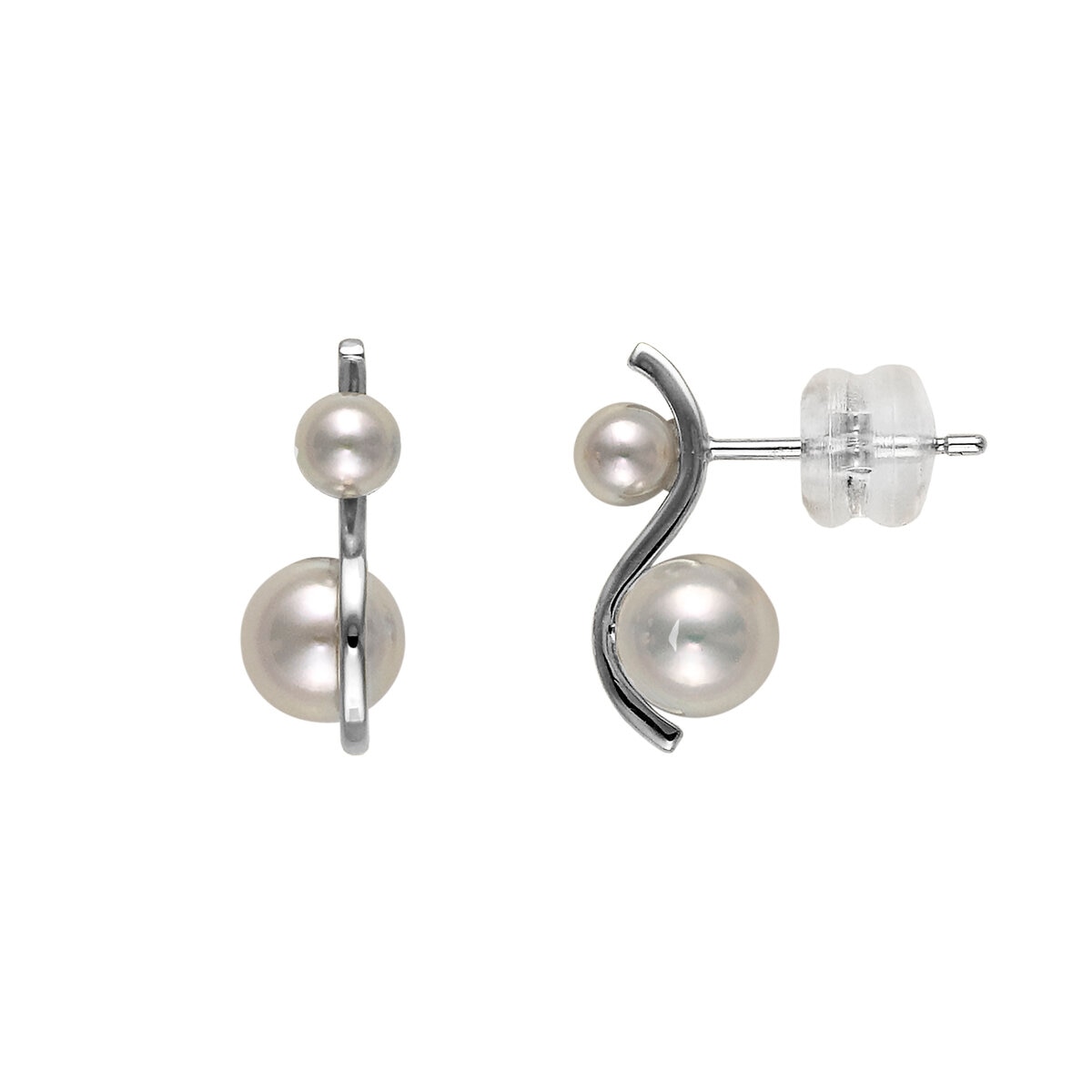 あこやパール 18K ホワイトゴールド ピアス 4.0ｍｍ 5.0ｍｍ