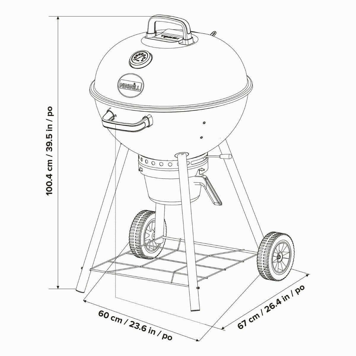 Nexgrill 22.5インチ (57cm) チャコール ケトル BBQ グリル Nexgrill 22.5インチ (57cm) チャコール ケトル BBQ グリル