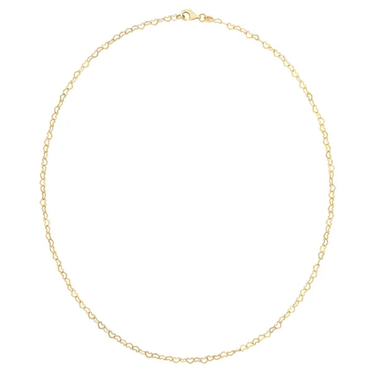 14K Yellow Gold ハート リンク ネックレス