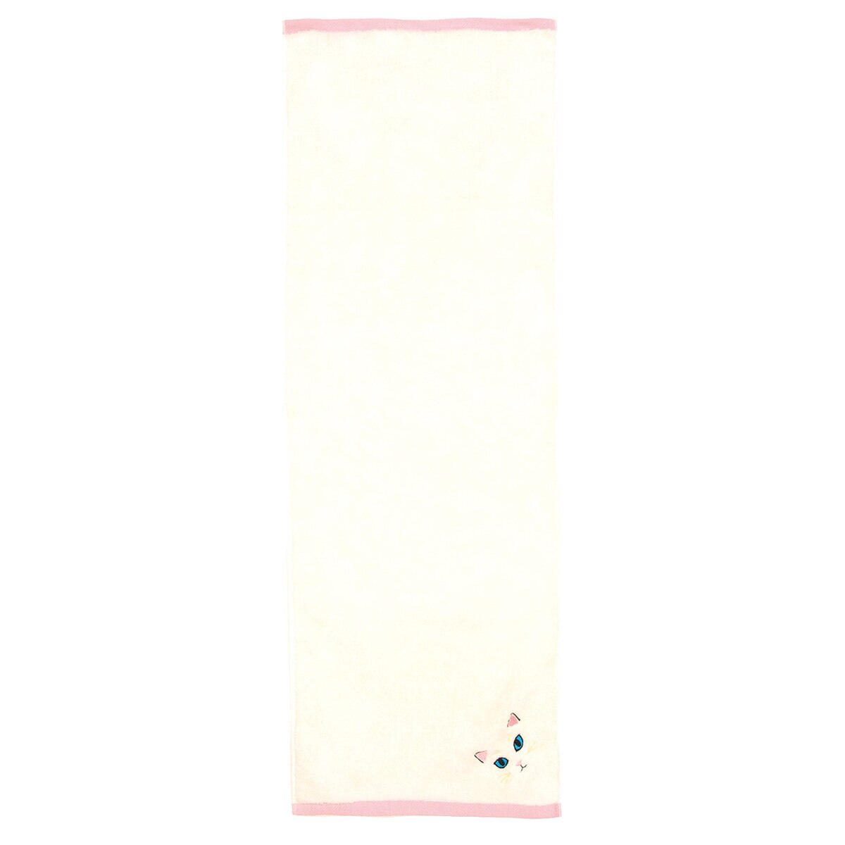 Uchinoko うちのニャンコ毛並ロングフェイスタオル 34cm x 100cm 3枚組 白猫/ホワイト