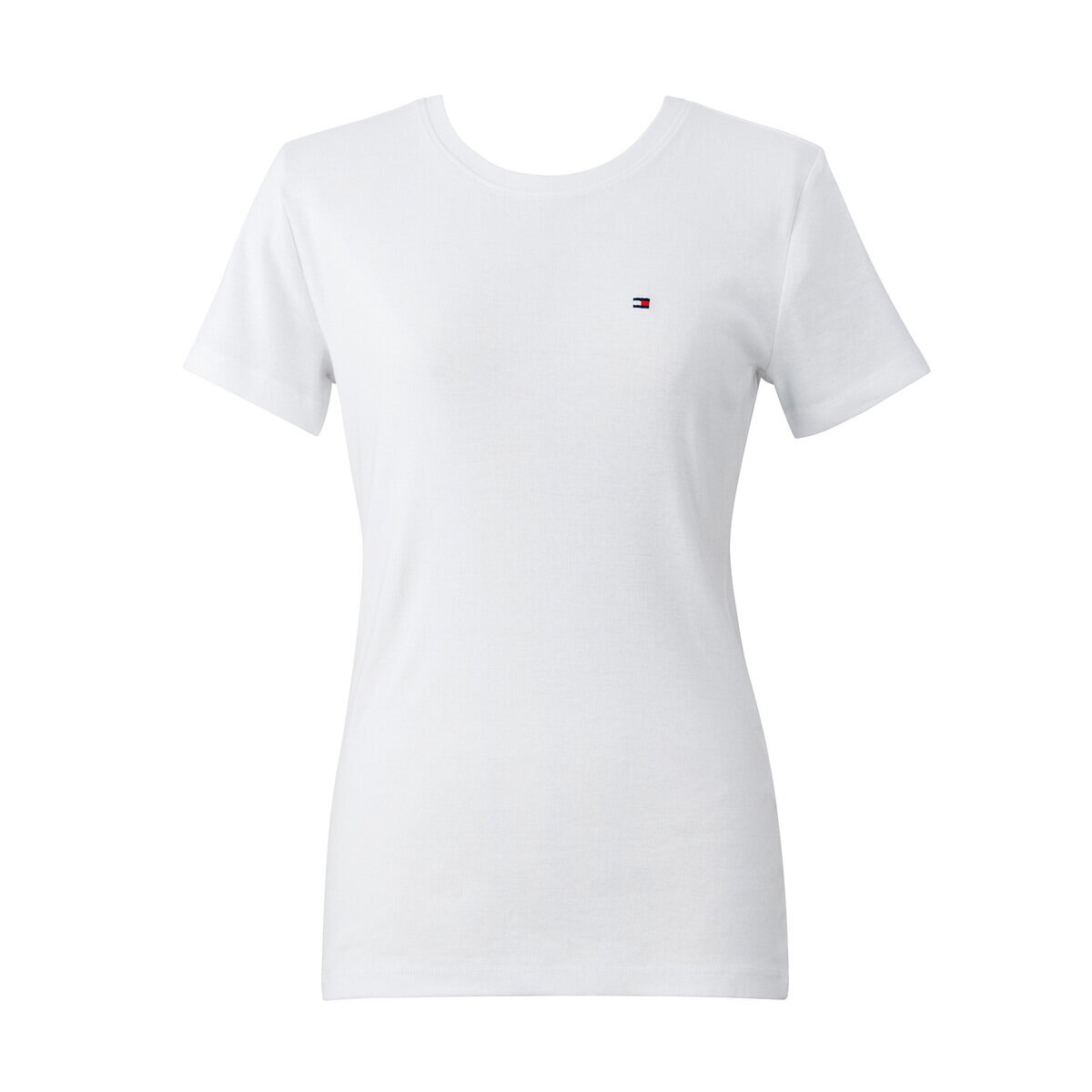 トミーヒルフィガー レディース クルーネック Tシャツ TH オプティック ホワイト L