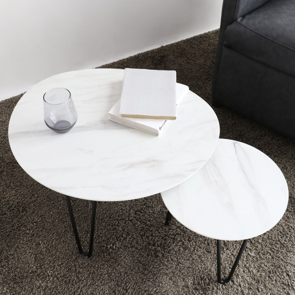 大理石調 ネストテーブル 大理石調 ネストテーブル