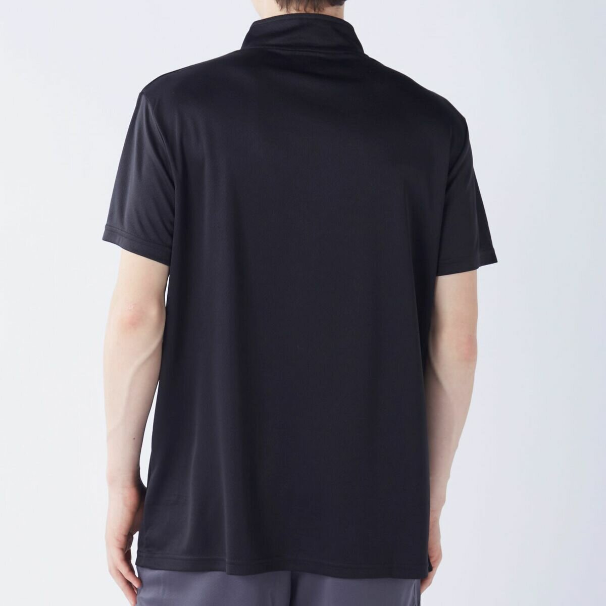 カッパ メンズ ハーフジップ 半袖 Tシャツ / ブラック / L