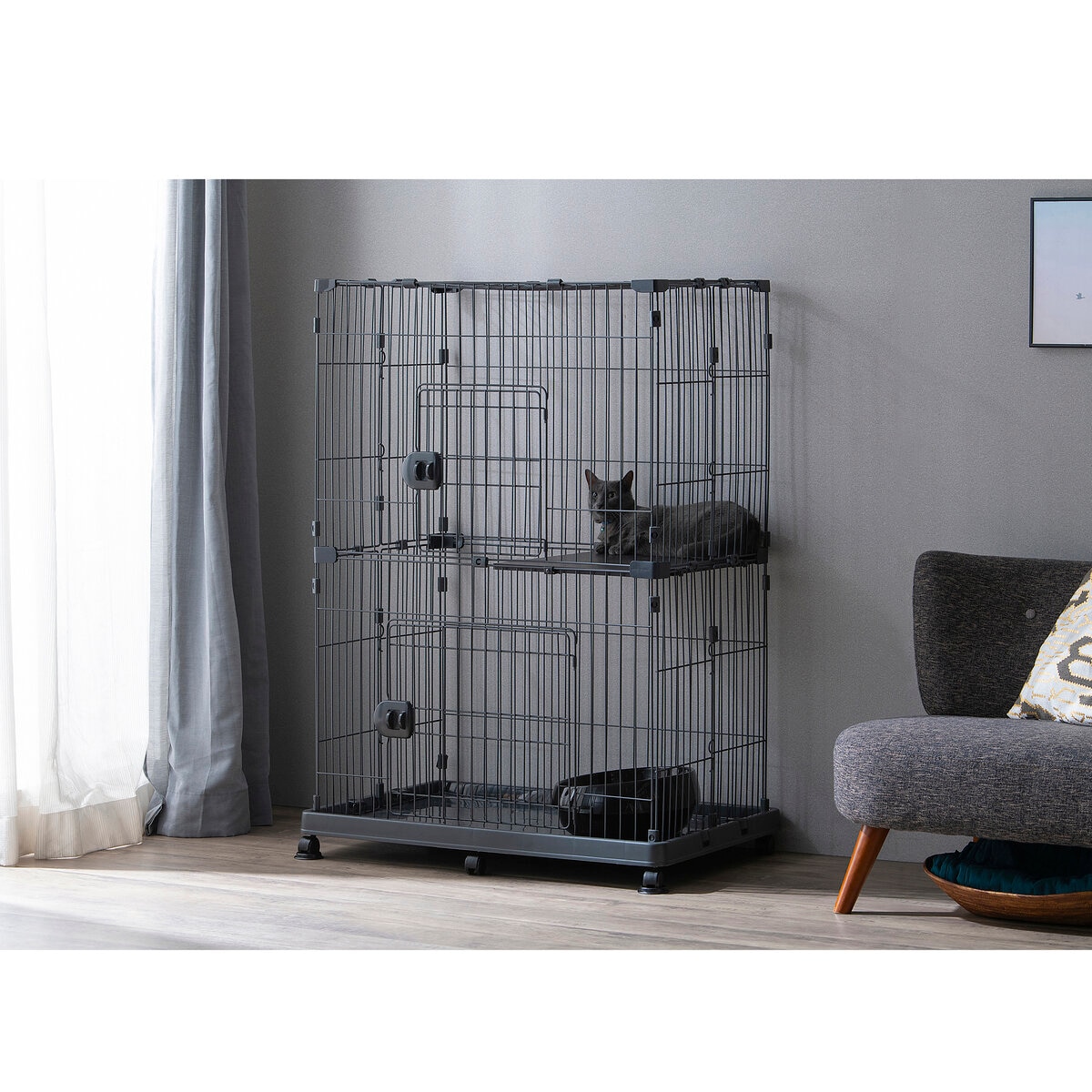 ペットケージ 犬用　アッシュグレー Amazon | 犬 ケージ ペット サークル ペットサークル ペット