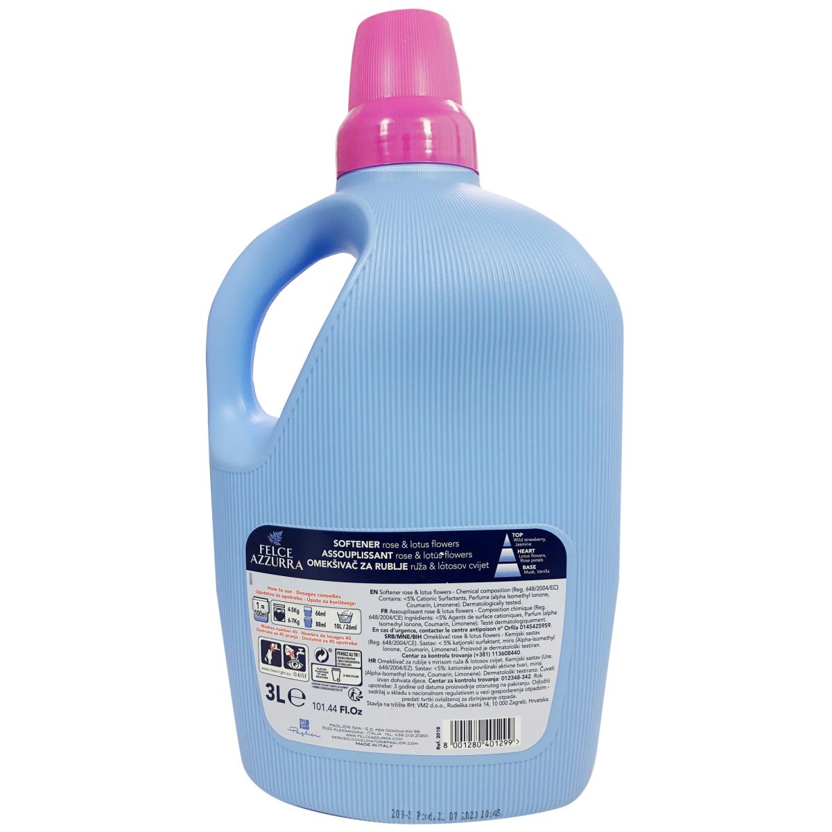 フェルチェアズーラ 衣類用柔軟剤 3L ローズ&ロータスフラワーの香り