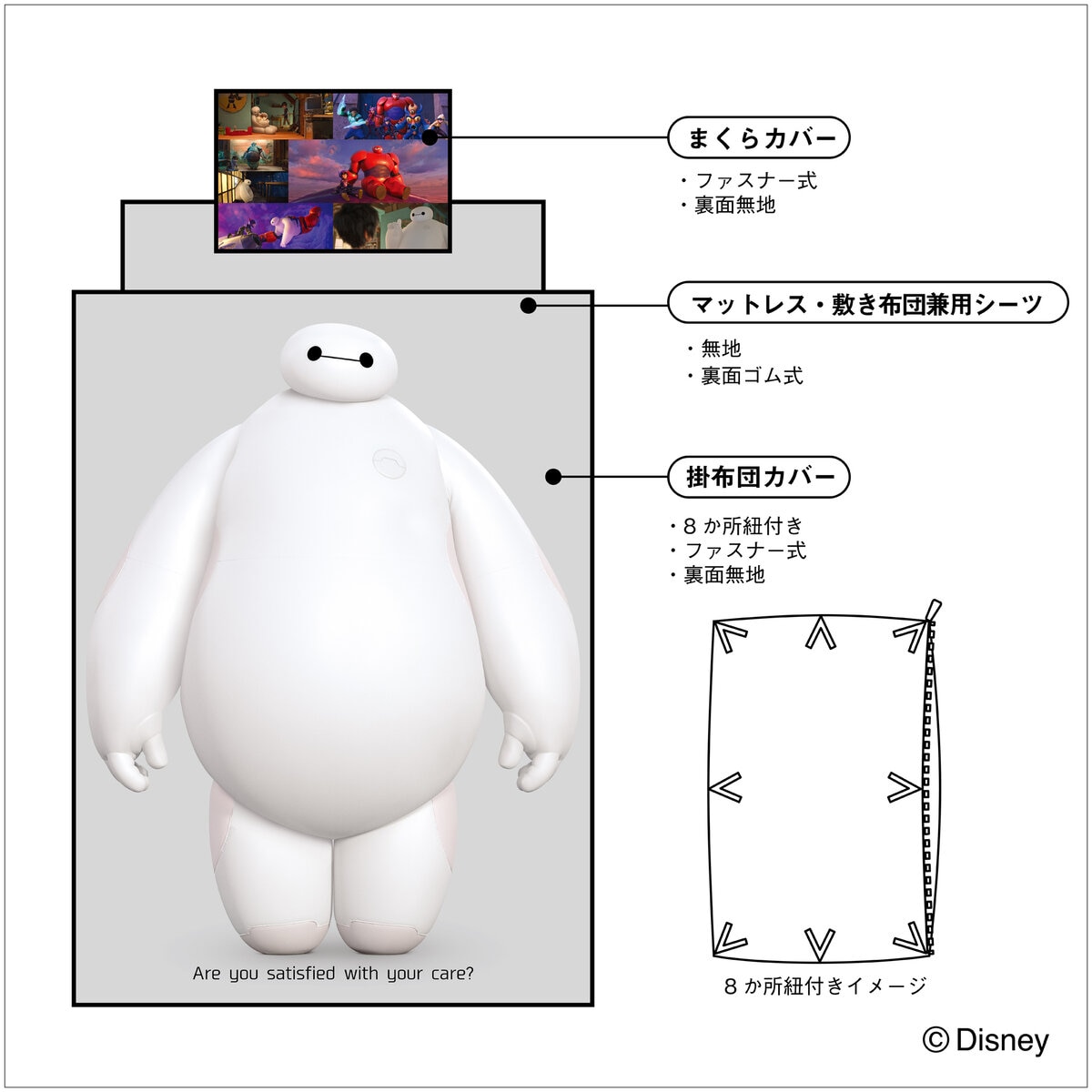 布団カバー３点セット ベイマックス
