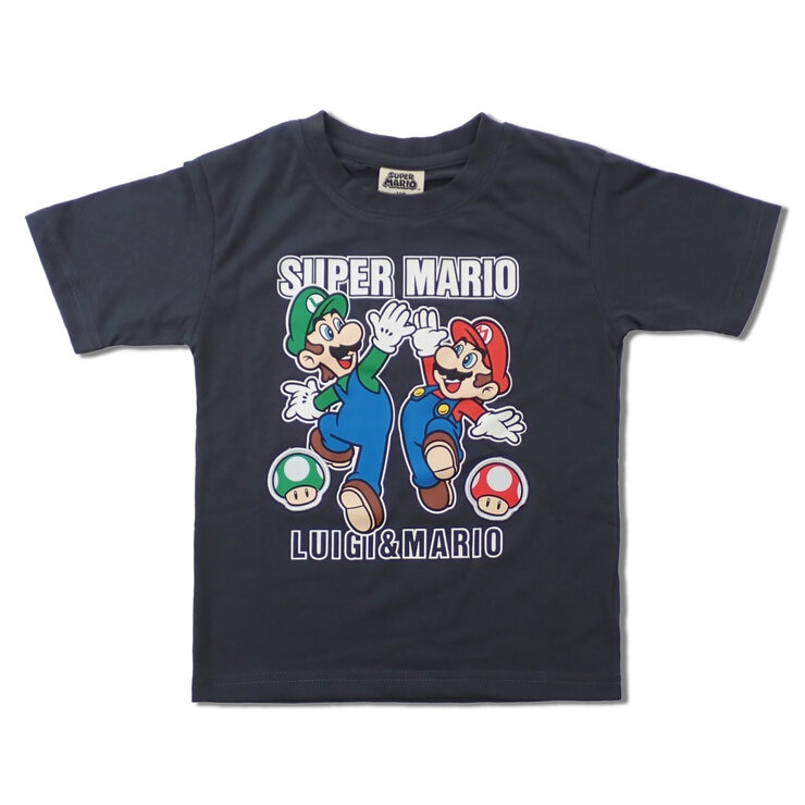 スーパーマリオ キッズ 半袖Tシャツ ブラック スーパーマリオ キッズ 半袖Tシャツ ブラック