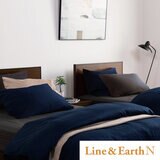 フランスベッド 寝装品 3点セット ライン&アースN ワイドダブル ネイビー