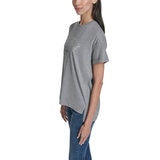 DKNY レディース 半袖 ロゴ Ｔシャツ ヘザー グレー M
