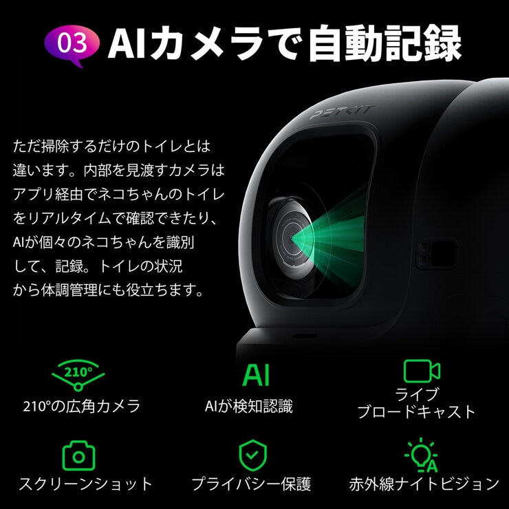 PETKIT カメラ付き 猫用自動トイレ P9904-N PETKIT カメラ付き 猫用自動トイレ P9904-N