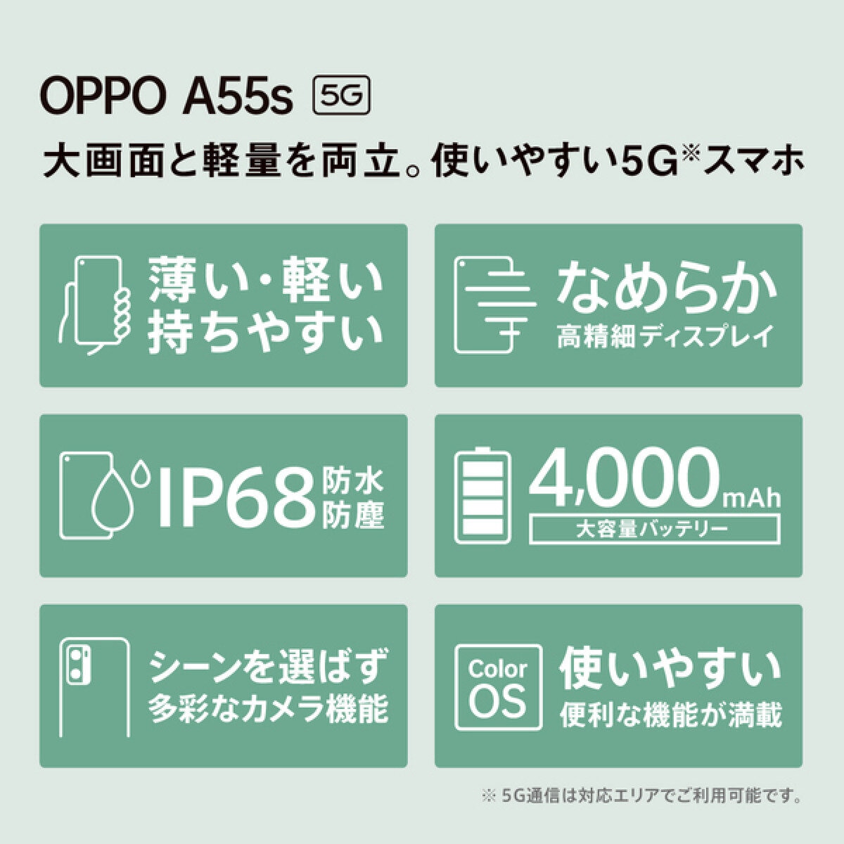 OPPO A55s 5G SIMフリー スマートフォン