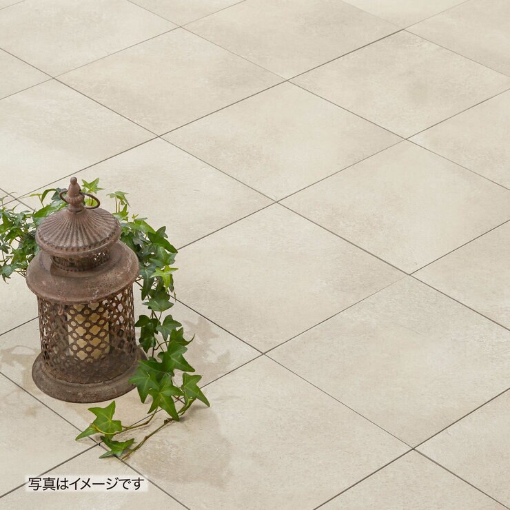 石膏とタイル 敷くだけタイル 磁器 ライトグレー 9枚組 /B(ライトグレー): デッキ