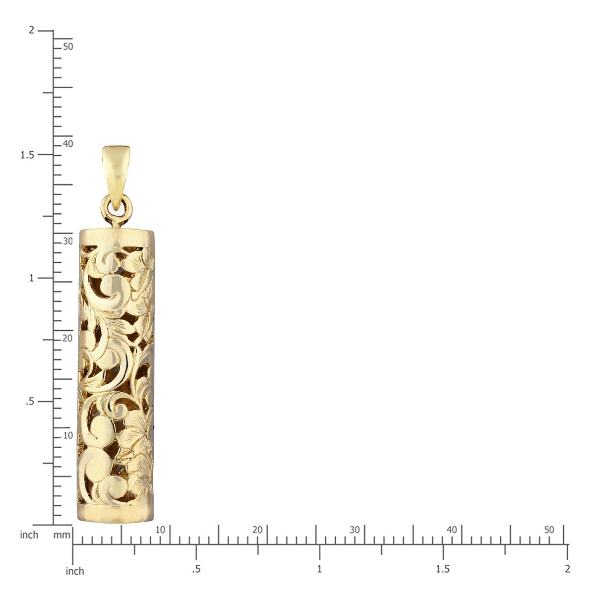 14K イエローゴールド トラディショナル バーティカルバレル ネックレス