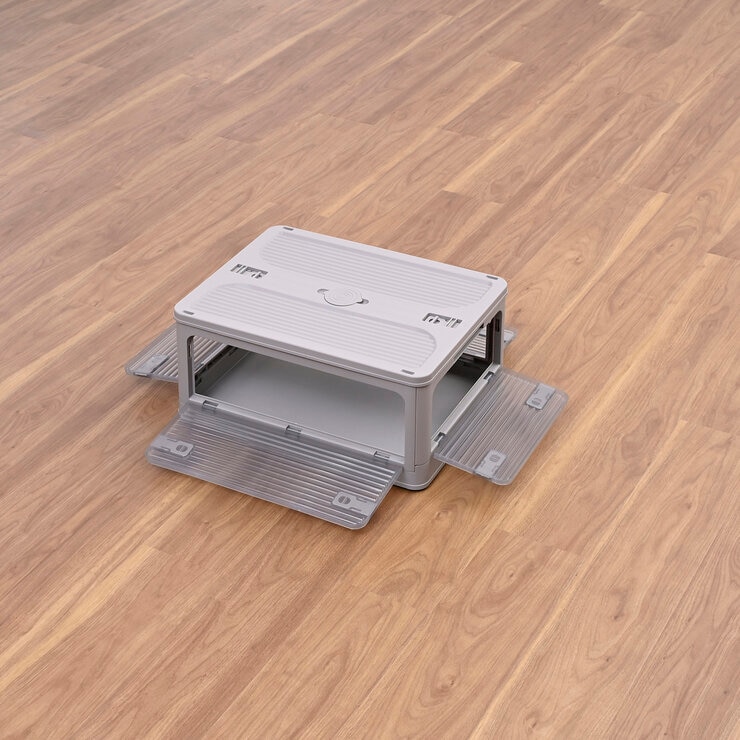 YAMAZEN コンテナフルオープンボックスM 3個組 グレージュ