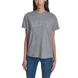 DKNY レディース 半袖 ロゴ Ｔシャツ ヘザー グレー L