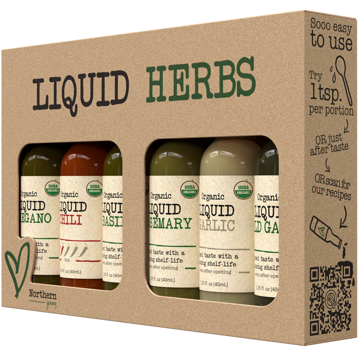 Northern Greens オーガニックリキッドハーブ セット 40ml x 6